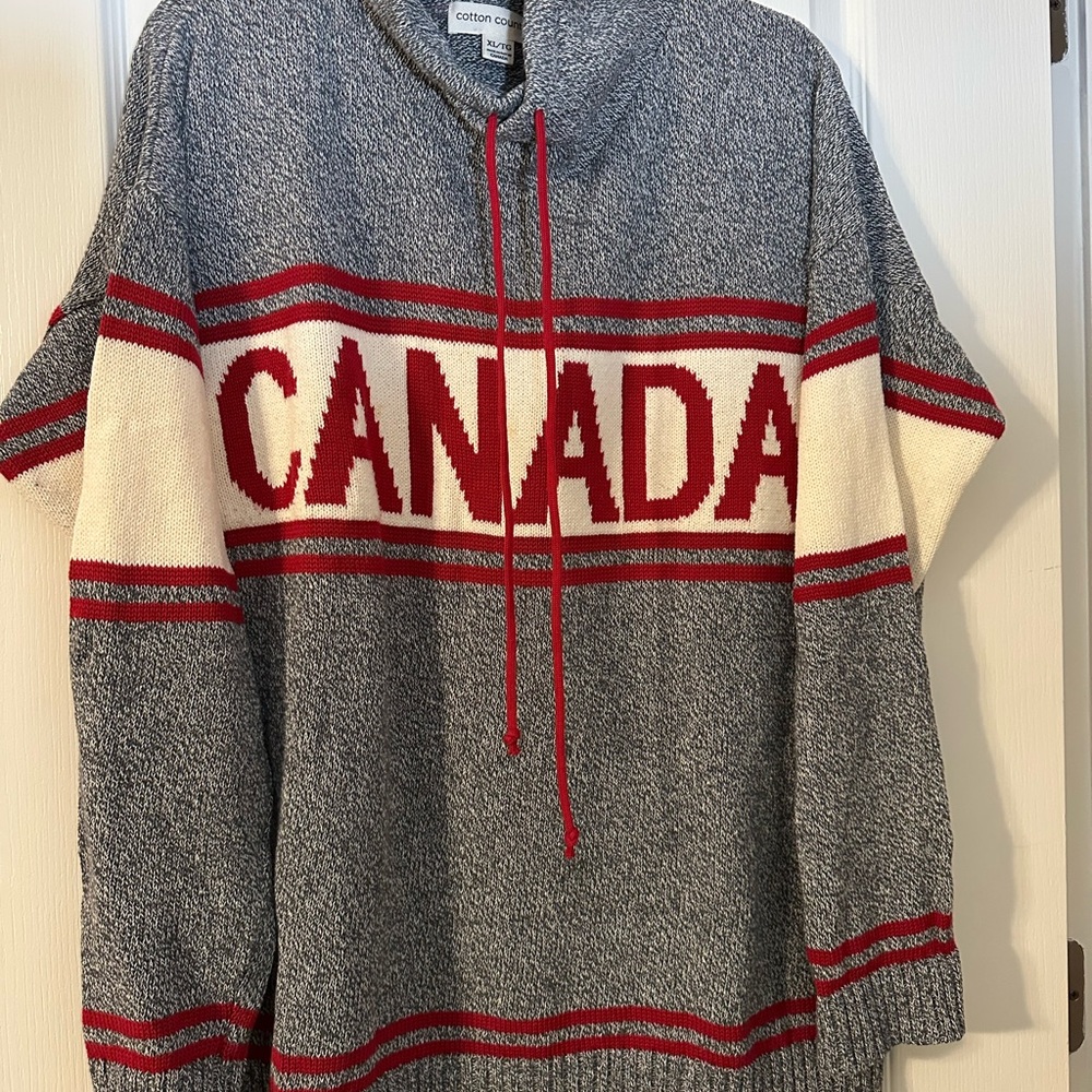 Gray and Red Canada Sweater